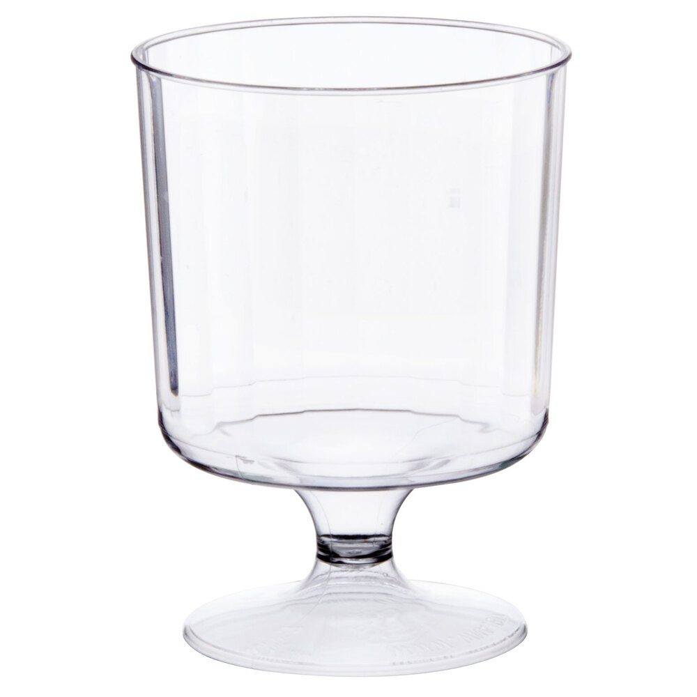 WNA Comet CCW8240 Classicware 8 oz. Clear Plastic Pedestal Wine Cup