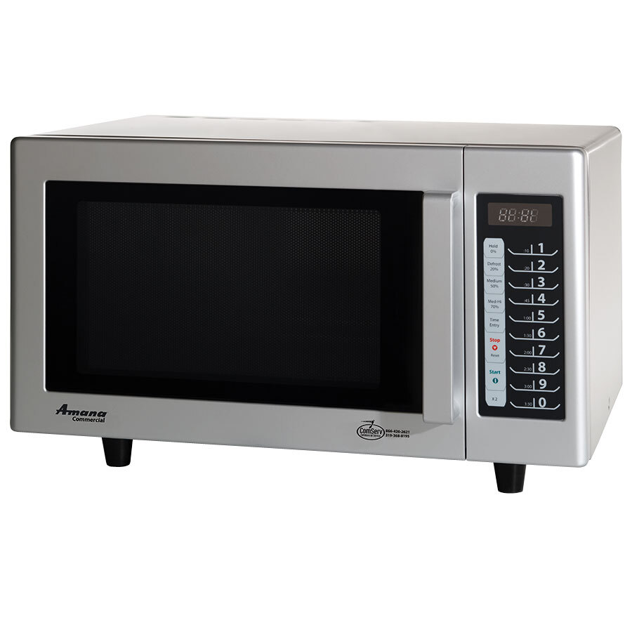 Amana RMS10T Stainless Steel Commercial Microwave with Push Button