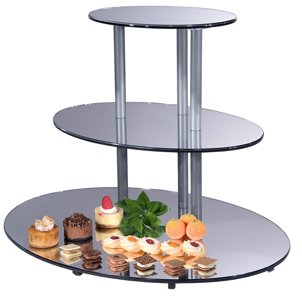 CalMil MT302 Large Oval 3 Tier Mirror Riser 29 1/2" x 21 1/2" x 24 3/4"