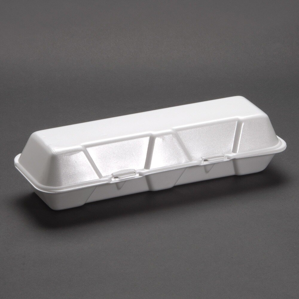 Genpak 26600 12" x 4 1/2" x 3" Extra Large Foam Hoagie / Sub Container