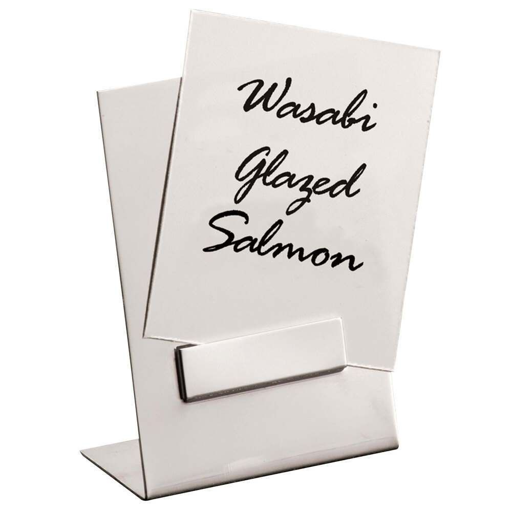 American Metalcraft DXP1 2 1/2" Stainless Steel Menu / Card Holder Stand