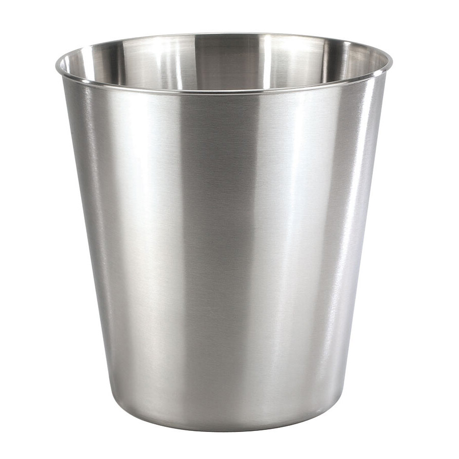 9 Qt. Hotel Room Wastebasket Brushed Stainless Steel Finish