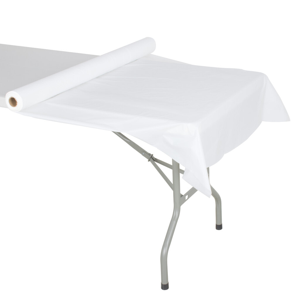 Atlantis Plastics 2TCW300C White Plastic Roll Table Cover 300' Roll