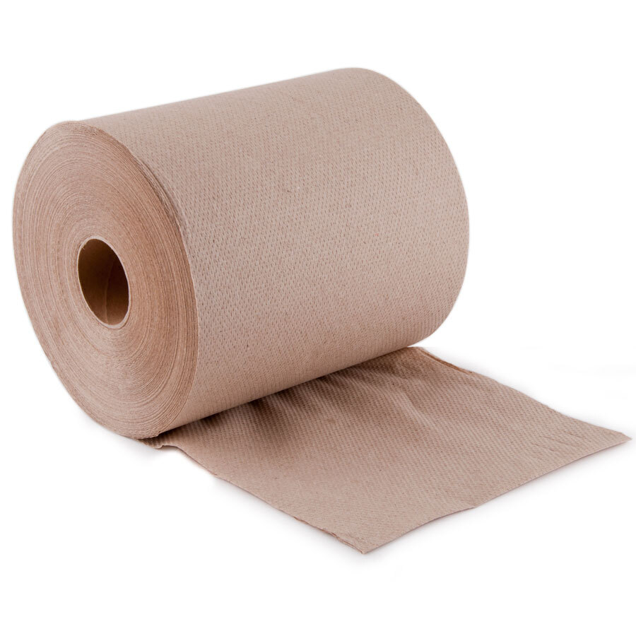 Lavex Janitorial Natural Kraft Brown Roll Towel 600 Feet / Roll 12 / Case