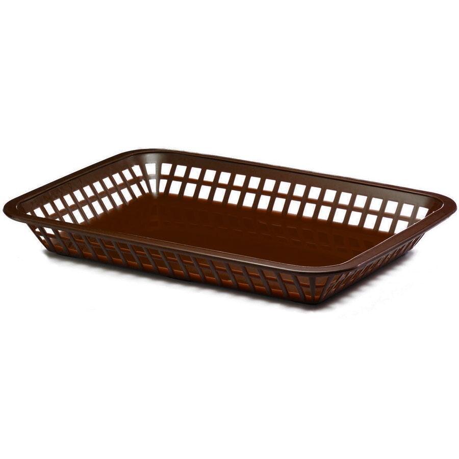 Tablecraft 1079BR Mas Grande Brown Rectangular Plastic Fast Food Basket