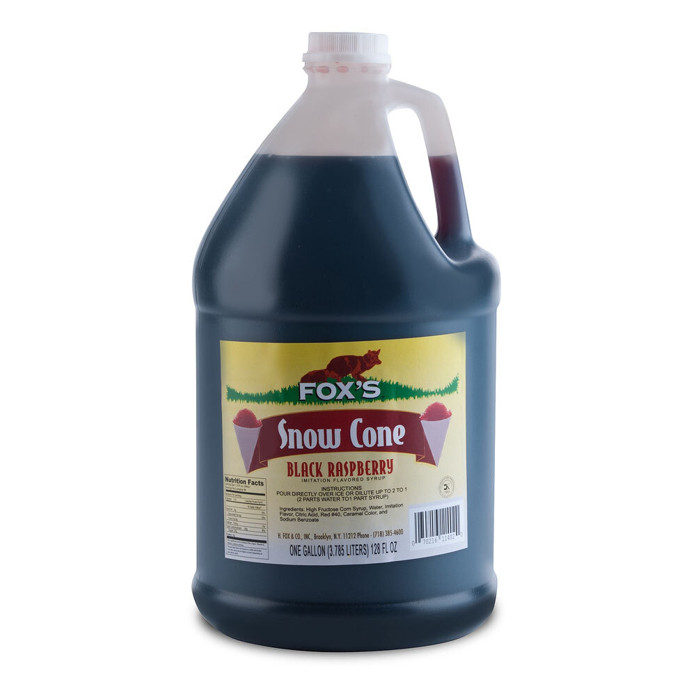 Fox's Black Raspberry Snow Cone Syrup 1 Gallon