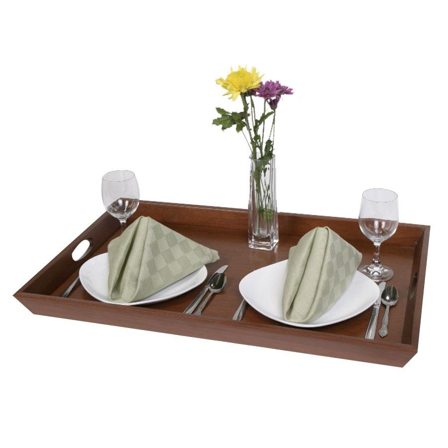Wooden Room Service Tray with Handles 24" x 16"