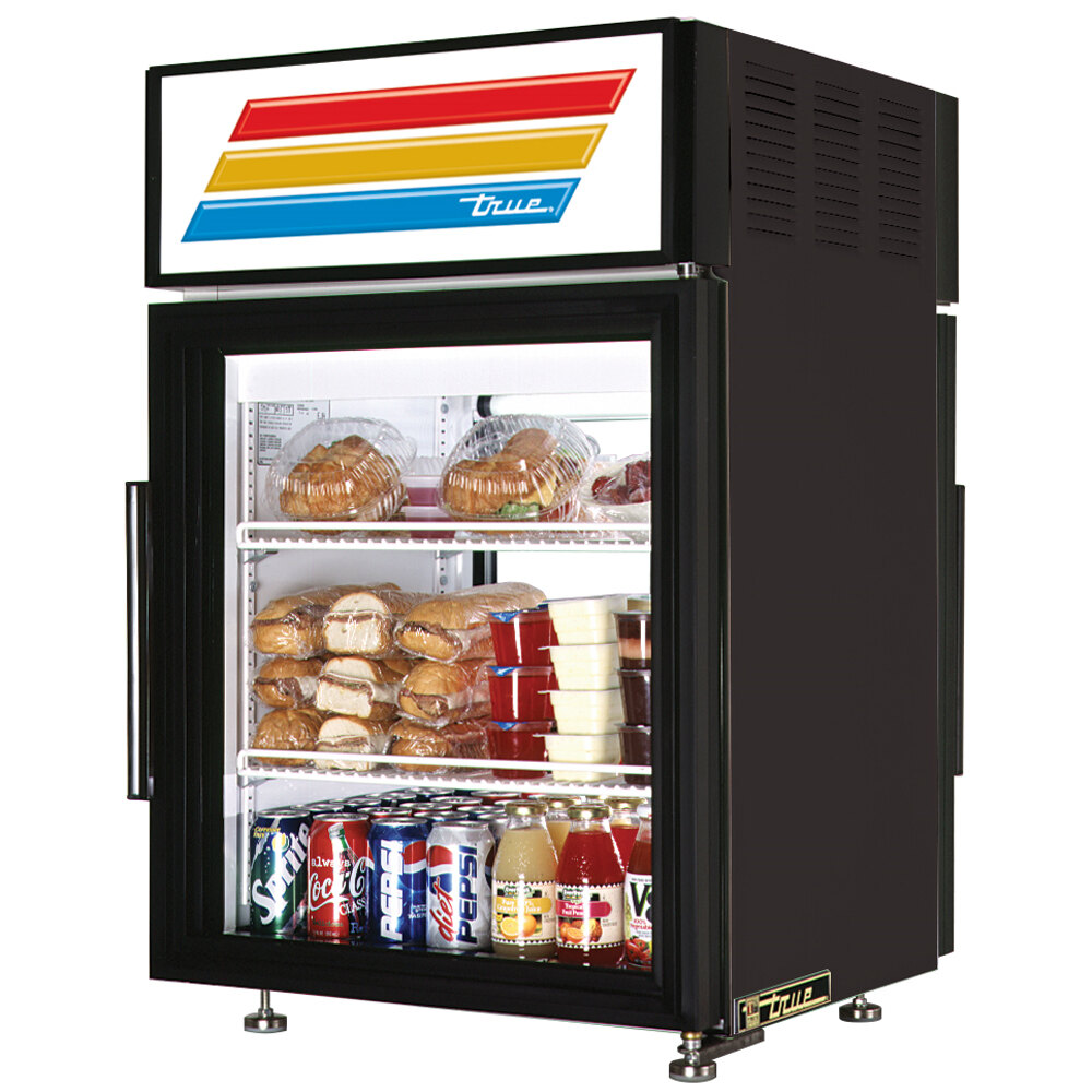 True GDM5PTLD Black PassThrough Countertop Display Refrigerator with