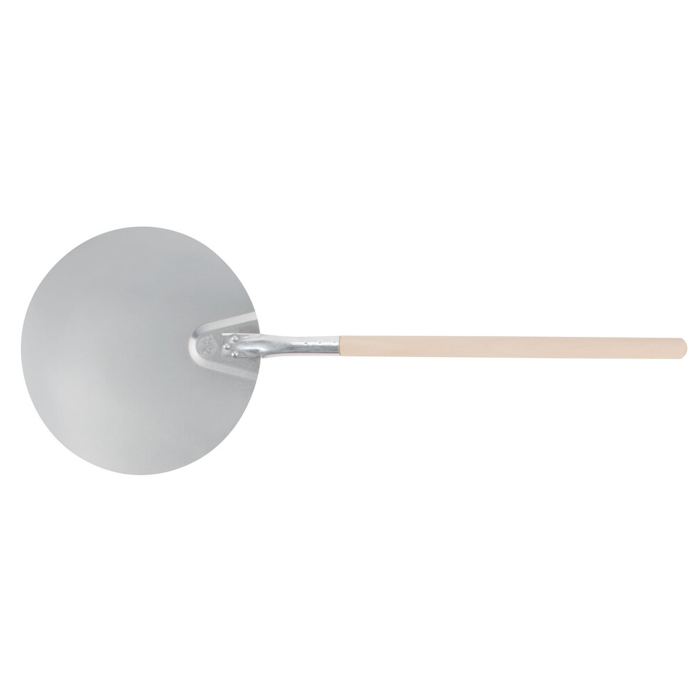 American Metalcraft 17135 13 1/2" Aluminum Round Pizza Peel with 21 1/2