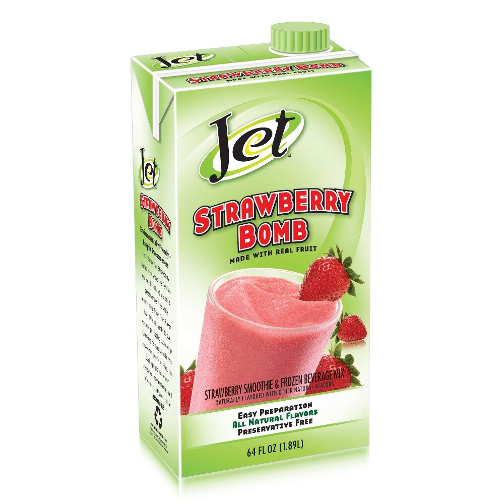Jet Strawberry Bomb Real Fruit Puree Smoothie Mix 64 oz.