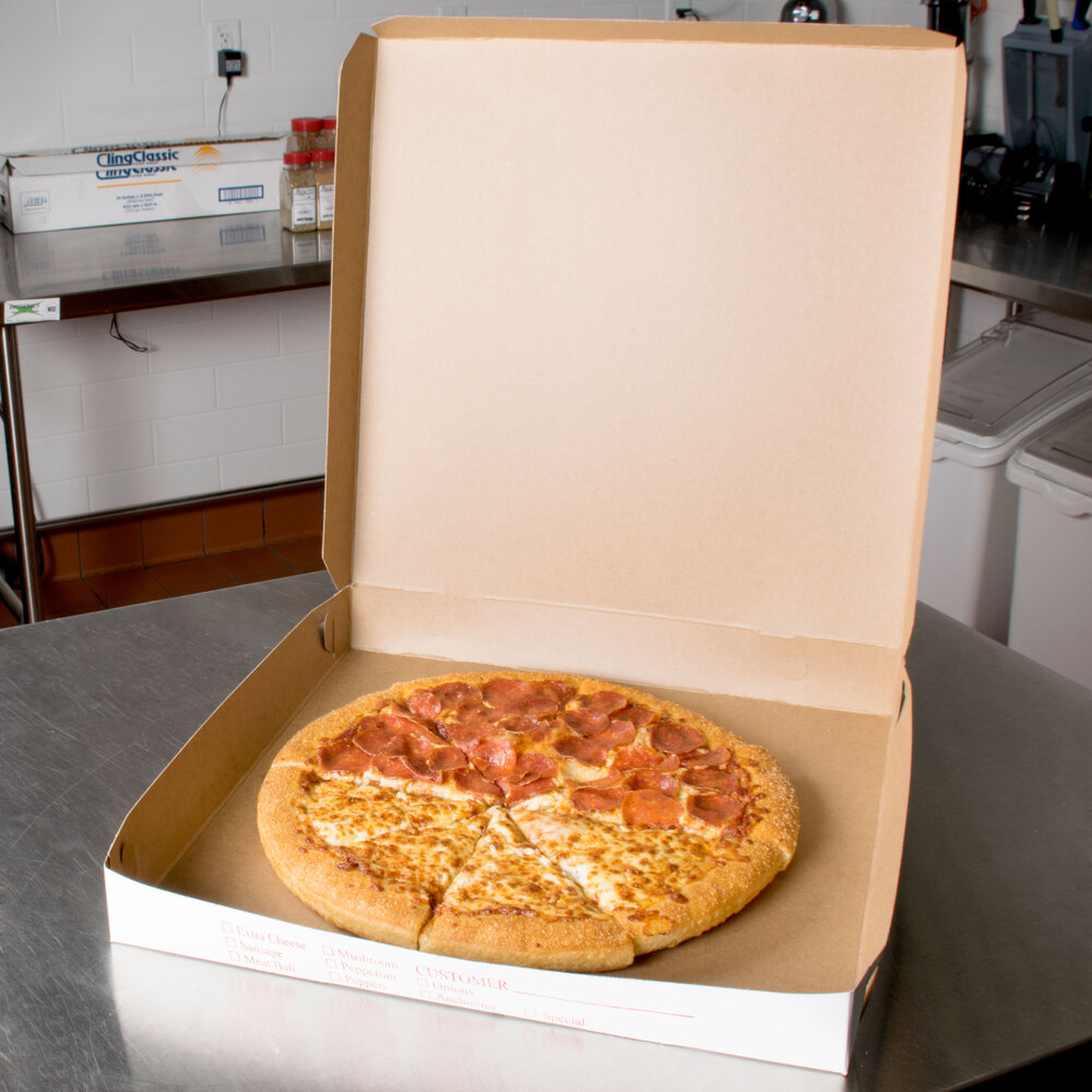 16" x 16" x 2" Clay Coated Pizza Box 100/Bundle