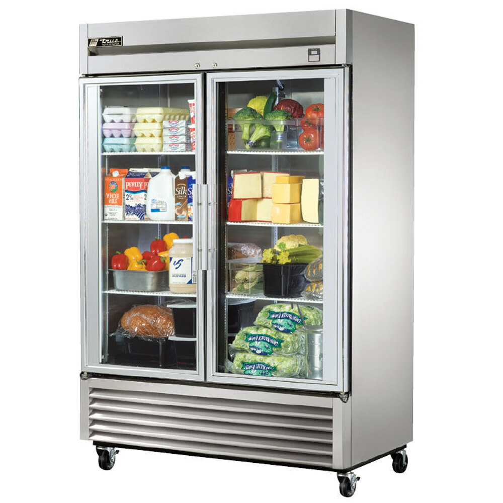 True TS49GLD 54" Stainless Steel Two Section Glass Door Reach In