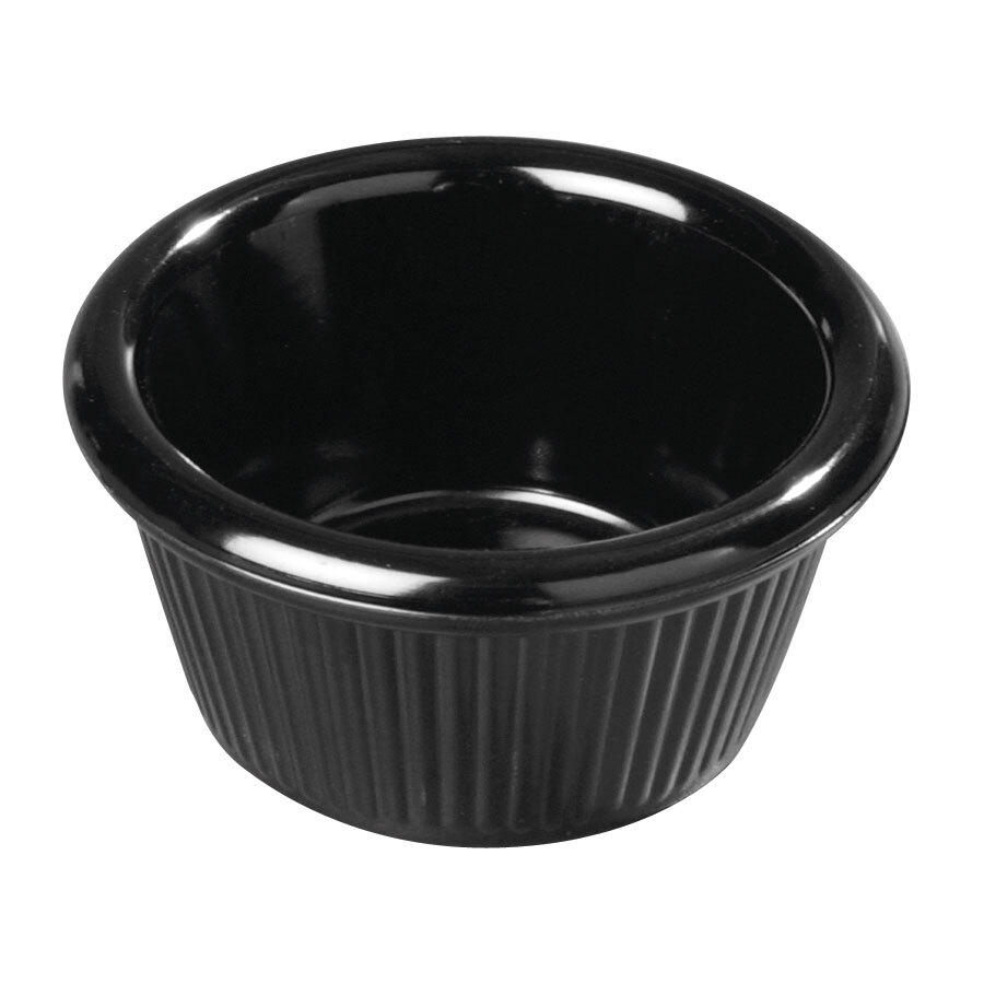 Carlisle S27903 2 oz. Black Fluted Plastic Ramekin 48 / Case