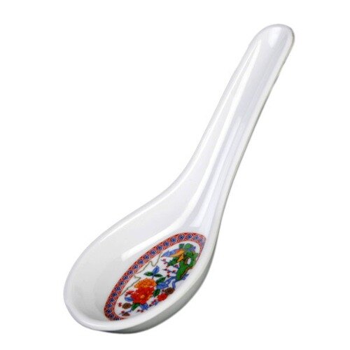 Thunder Group 7002TP Peacock .5 oz. Melamine Chinese Soup Spoon 60/Pack