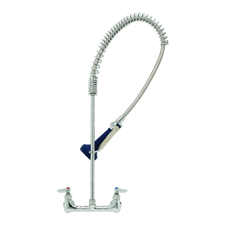 T&S B013308C EasyInstall Wall Mounted 33 1/4" High PreRinse Faucet with Adjustable 8" Centers