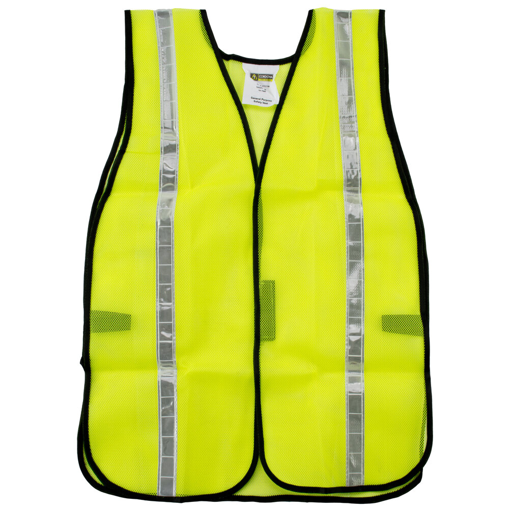Lime High Visibility Safety Vest with Velcro Closure and 1" Reflective Tape