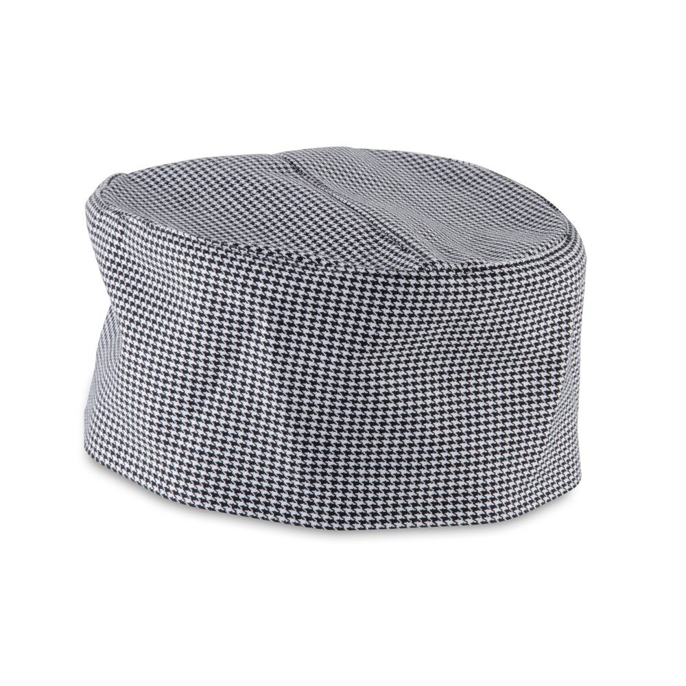 Chef Revival H009R PolyCotton Blend Pill Box Chef Hat Houndstooth