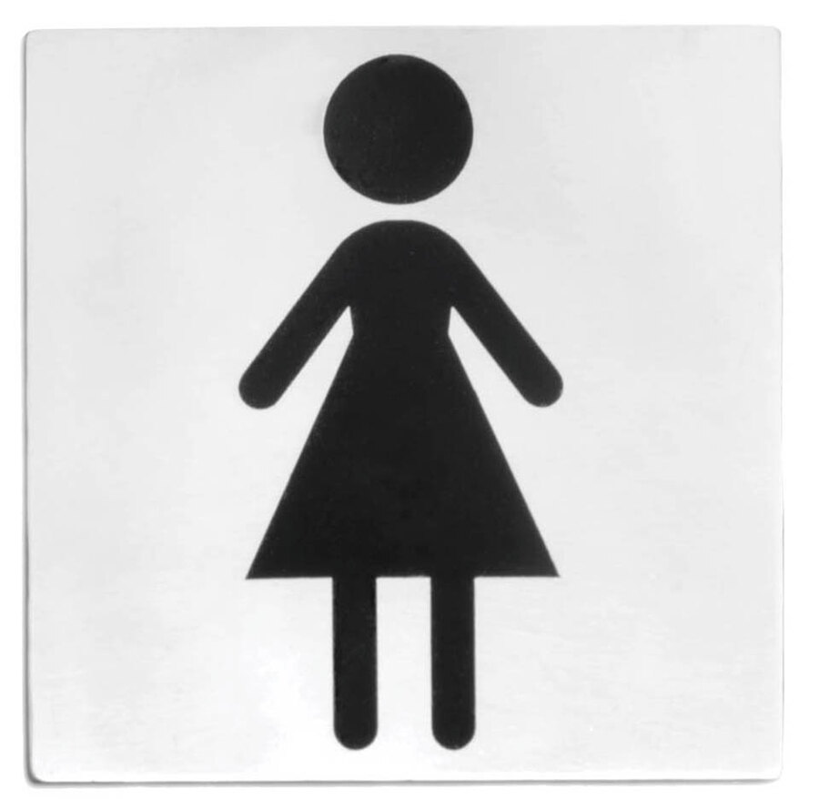 5" x 5" Women Restroom Sign Stainless Steel