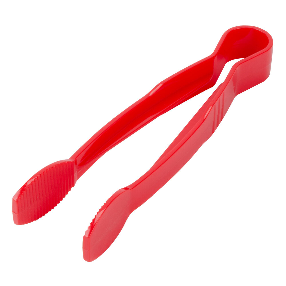 Red 9" Polycarbonate Flat Grip Tong
