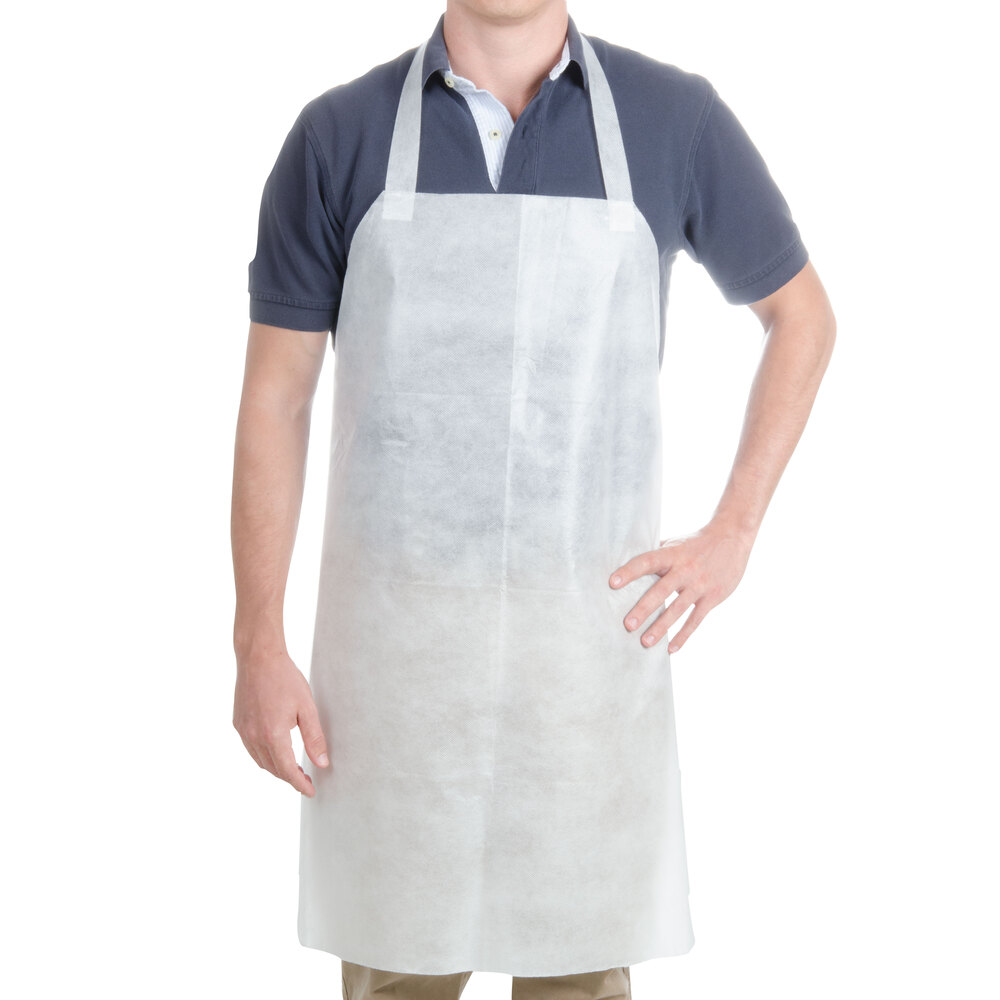 Chicopee 0272 Chix White Disposable Food Service Apron 100/Case