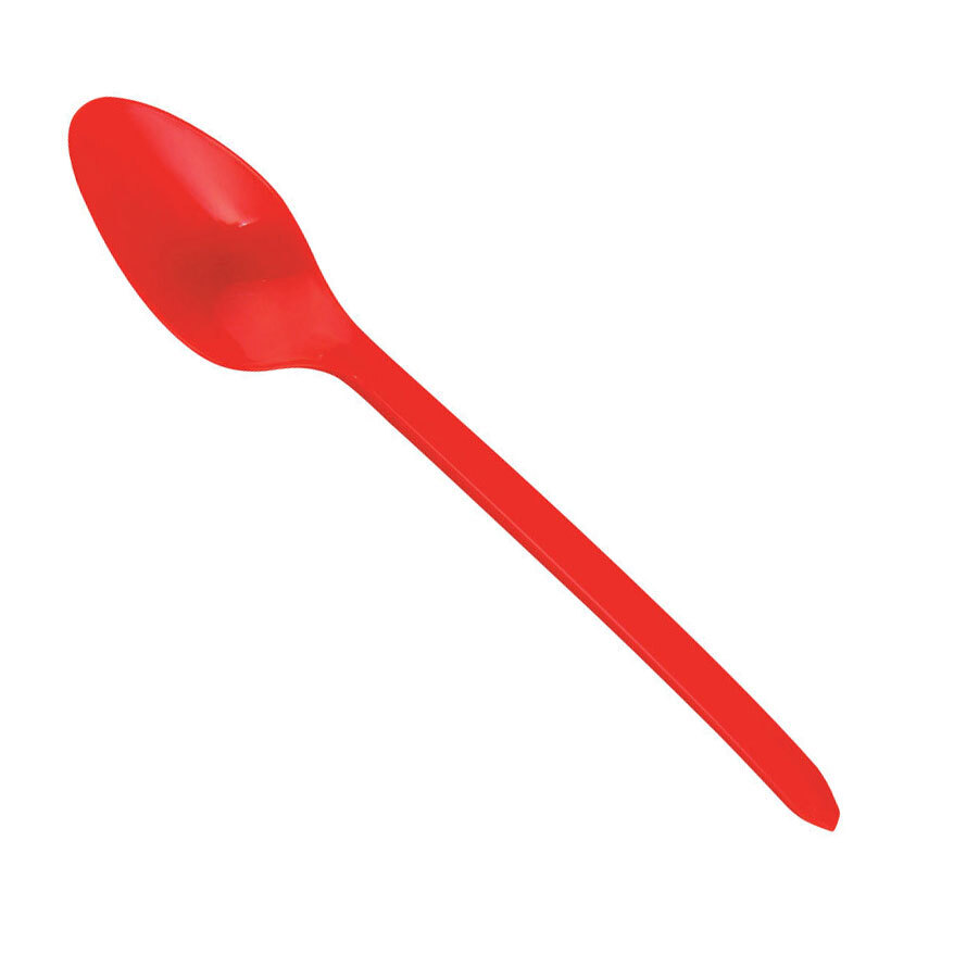 Choice 8" Red Plastic Soda / Sundae Spoon 1000 / Case