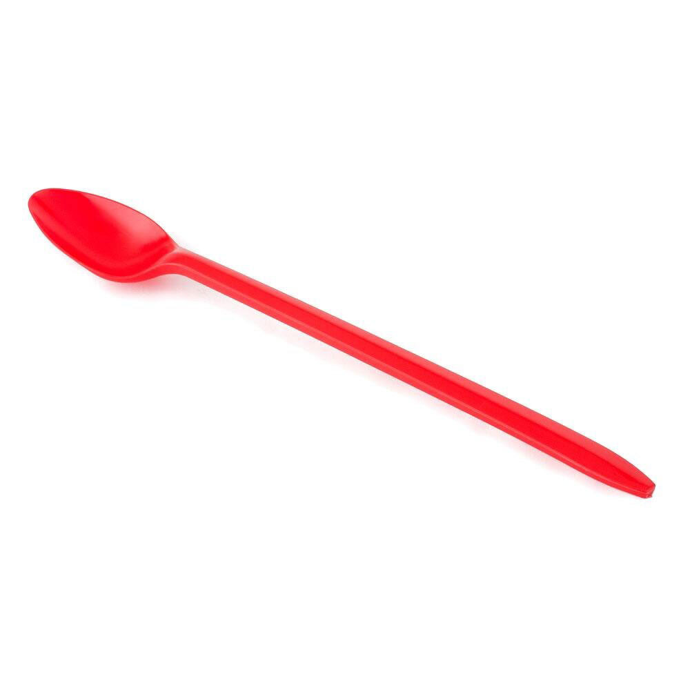 Choice 8" Red Plastic Soda / Sundae Spoon 1000 / Case