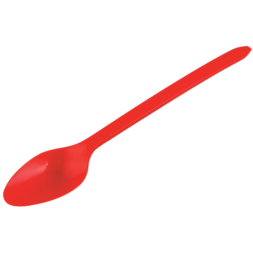 Choice 8" Red Plastic Soda / Sundae Spoon 1000 / Case