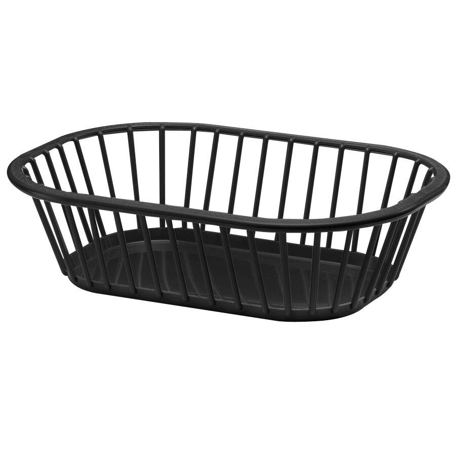 Tablecraft 1088BK Black 10" x 7" x 3" Spoke Plastic Fast Food Basket