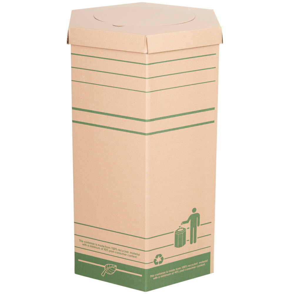 Large Cardboard Recyclable Trash Can 10/Case