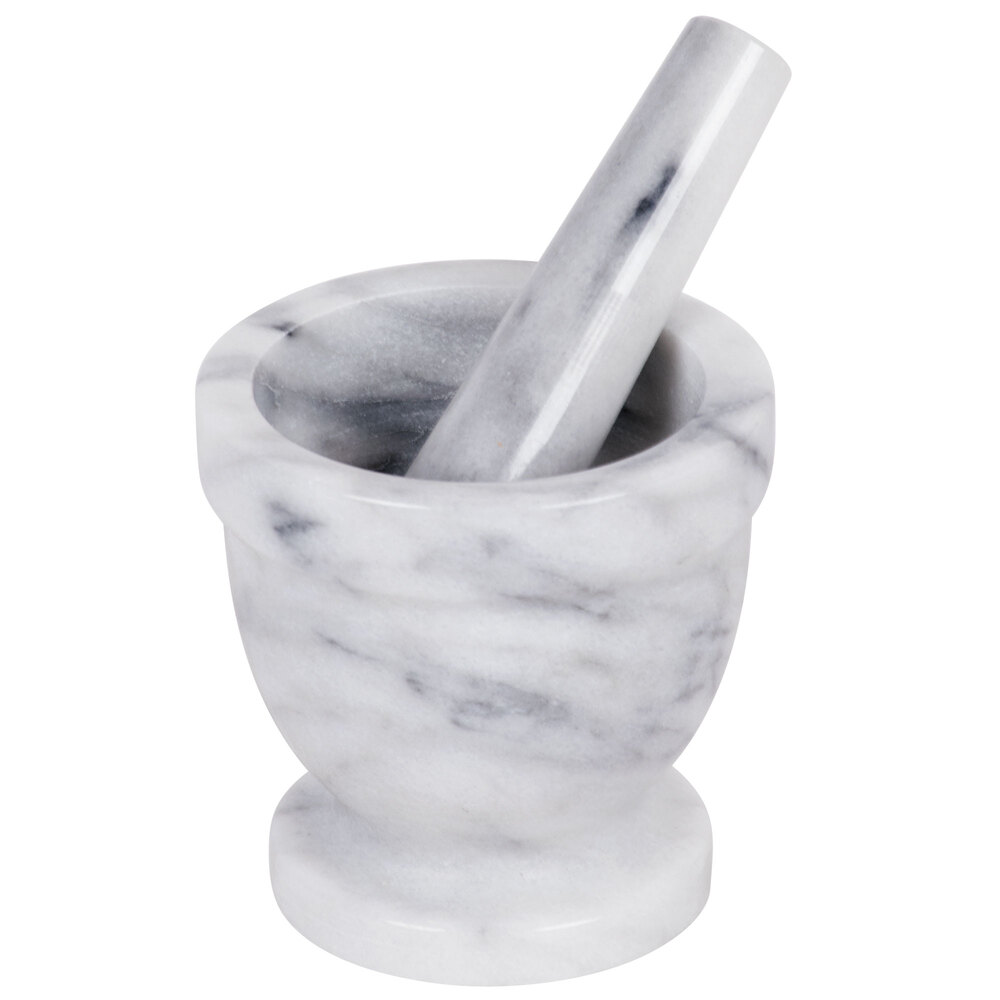 4" Marble Mortar and Pestle Set