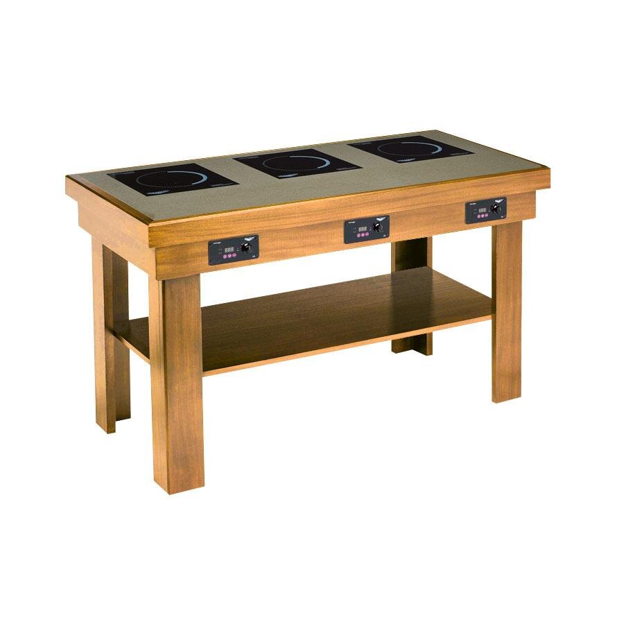 Vollrath 7552280 Clear Maple Induction Buffet Table with 3 Ranges 120V