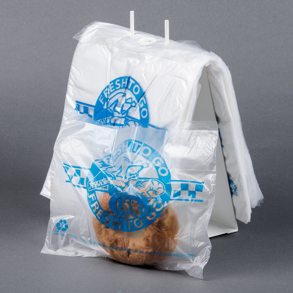 10 1/2" x 8 1/2" Plastic Deli Saddle Bag with Flip Top 2000 / Case Printed 2000/Case