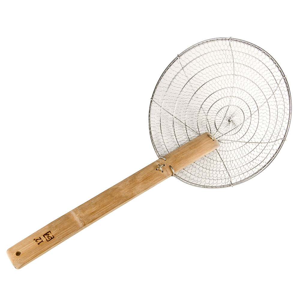 12" Bamboo Handled Coarse Skimmer