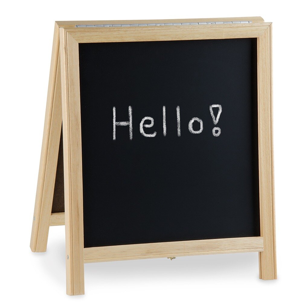 Aarco 14" x 12" Tabletop AFrame Sign with Black Chalkboard TA1