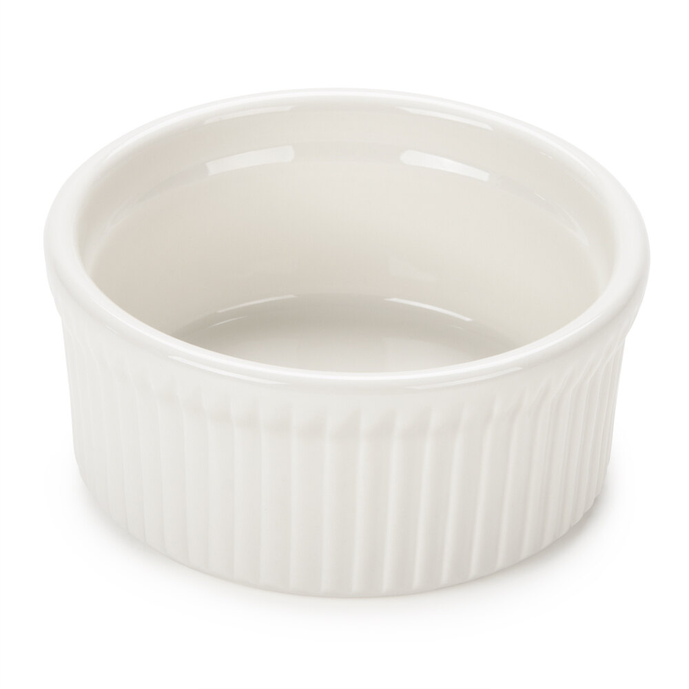Tuxton BEX1002 DuraTux 10 oz. American White (Ivory / Eggshell) Fluted