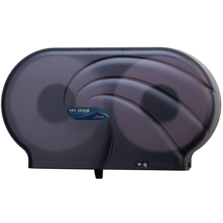 San Jamar R4090TBK Twin Oceans 9" Double Roll Jumbo Toilet Tissue