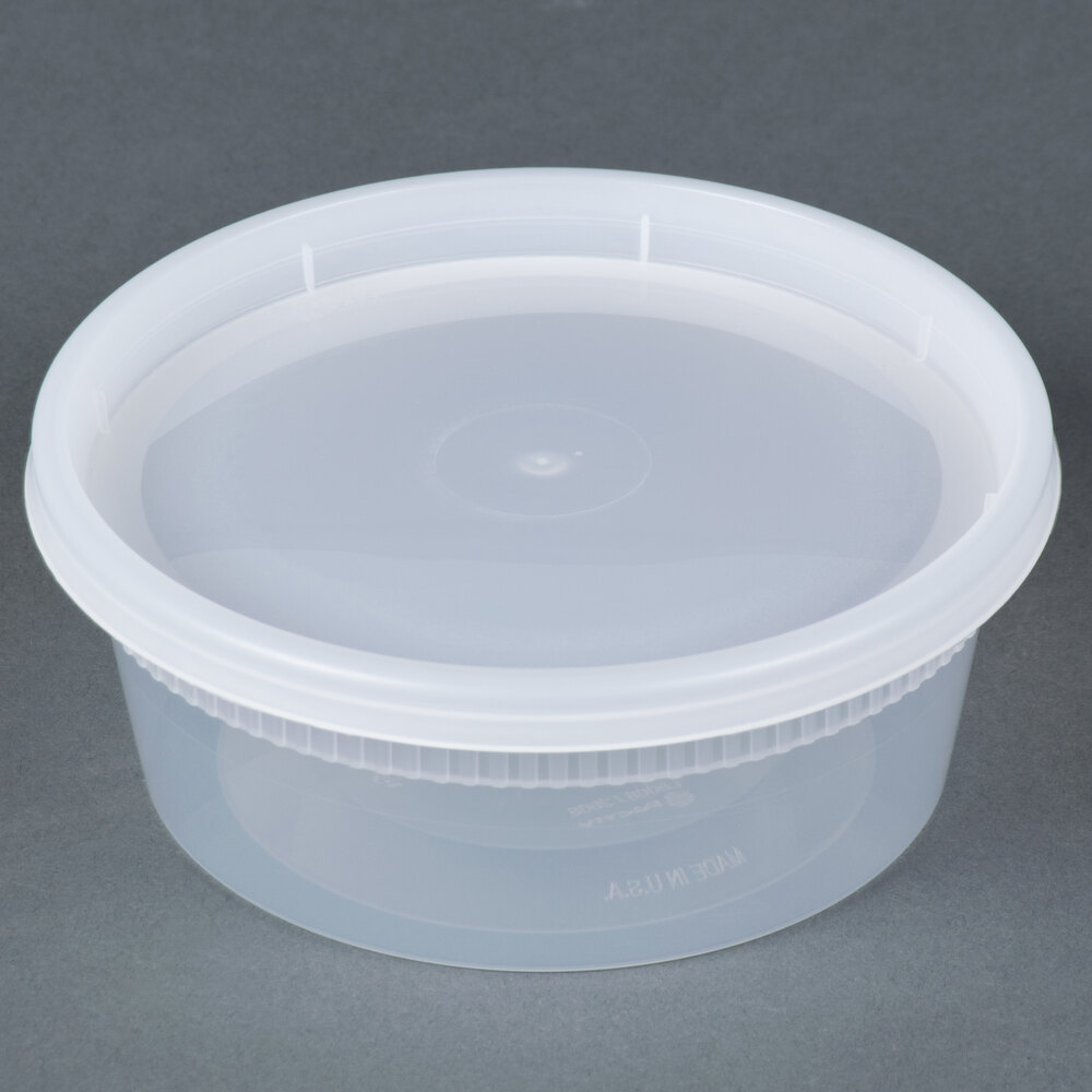 Newspring YL2508 8 oz. Translucent Round Deli Container Combo Pack