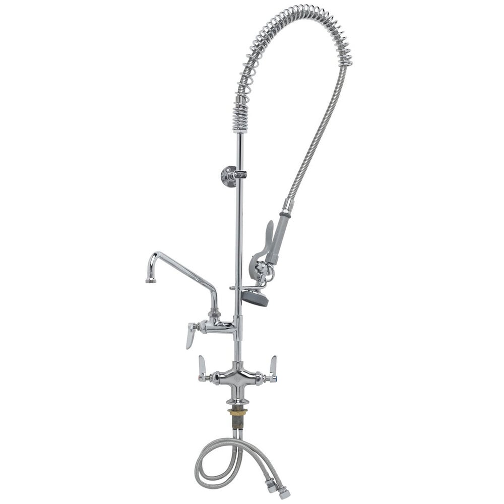 T&S B2338 Deck Mounted 40" High PreRinse Faucet with Flex Inlets, 44