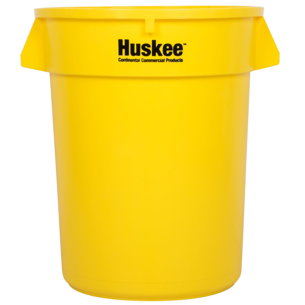 Continental 3200YW Huskee 32 Gallon Yellow Trash Can