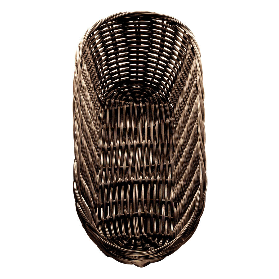 Tablecraft 1413 13" x 5" x 3" Brown Oblong Rattan Basket 12/Pack