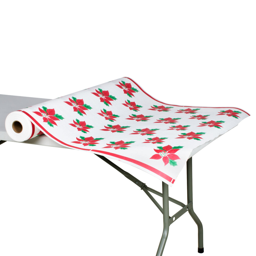 40" x 300' 60 Paper Roll Table Cover with Christmas Pattern