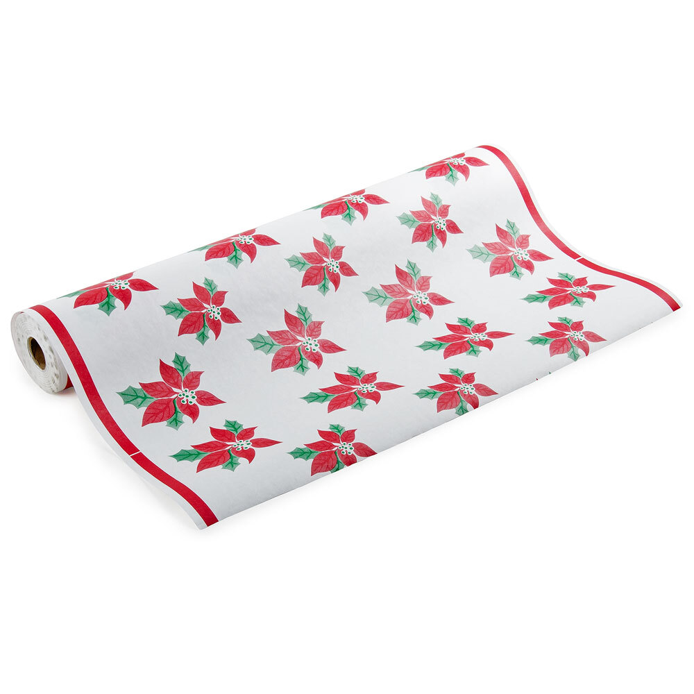 40" x 300' 60 Paper Roll Table Cover with Christmas Pattern