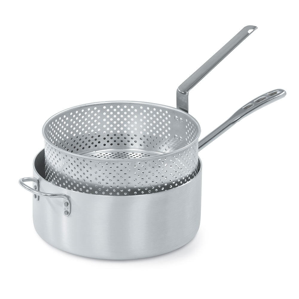 Vollrath 68228 Wear Ever 12 Qt. Heavy Duty Aluminum Fryer Pot with Basket