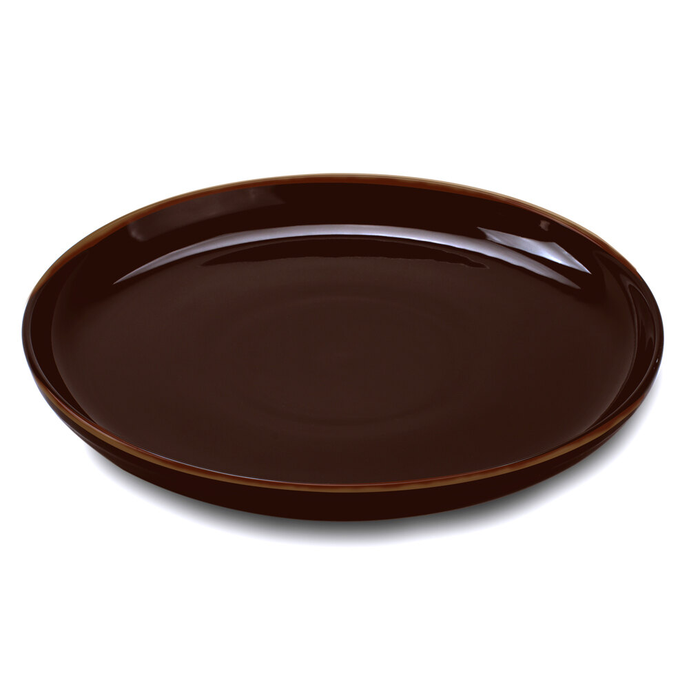Tuxton BAA1315 DuraTux Caramel 13 1/8" China Pizza Serving Plate 6/Case