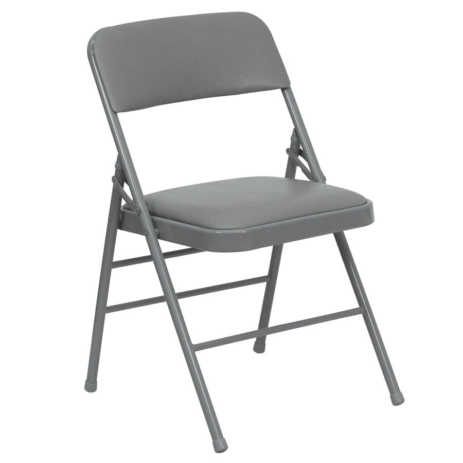 Gray Metal Folding Chair with 1" Padded Vinyl Seat
