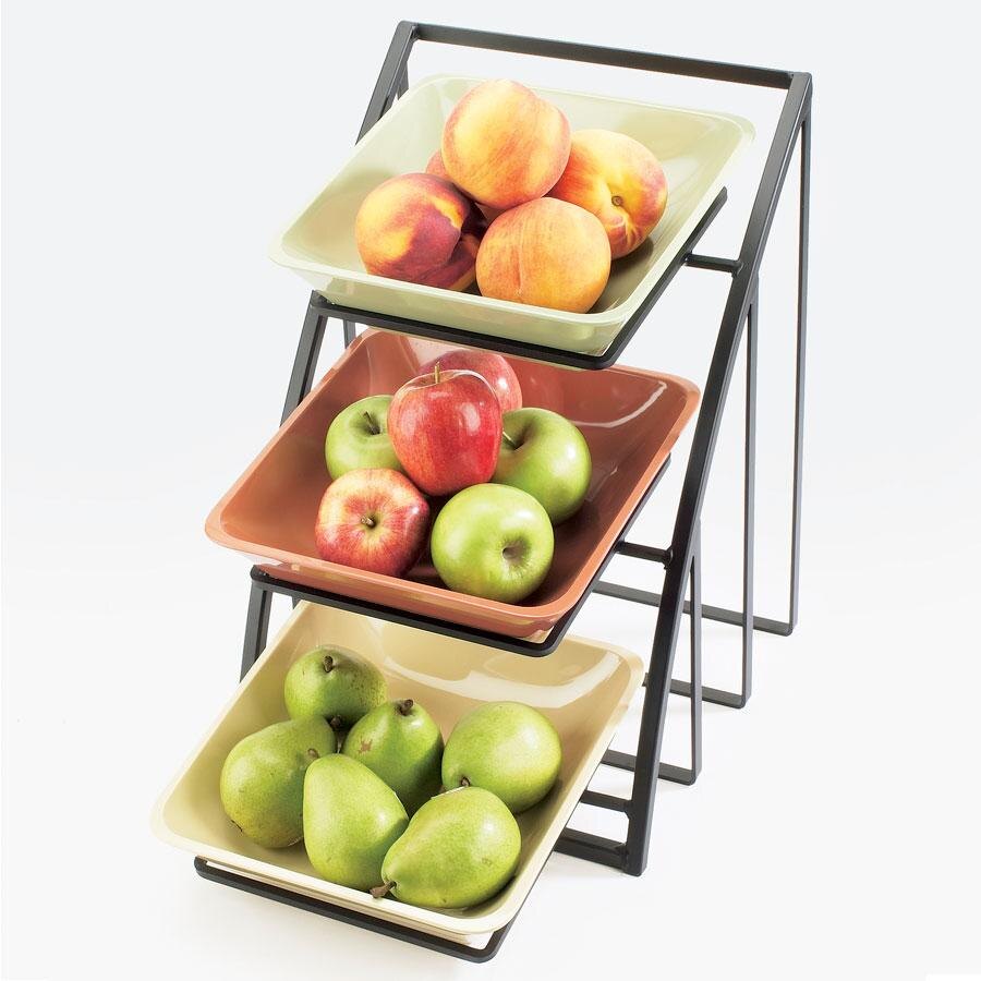 Cal Mil 175039 Mission 10" Silver Square Bowl Display Stand 12" x 19