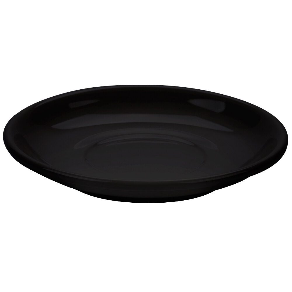 Tuxton Duratux 6 3/4" Cappuccino China Saucer Black 24/Case