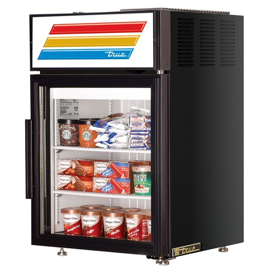 True GDM5FLD Black Countertop Glass Door Merchandiser Freezer 5 Cu. Ft.