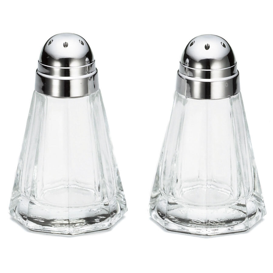 Tablecraft 80S&P 1.5 oz. Paneled Glass Salt and Pepper Shakers with