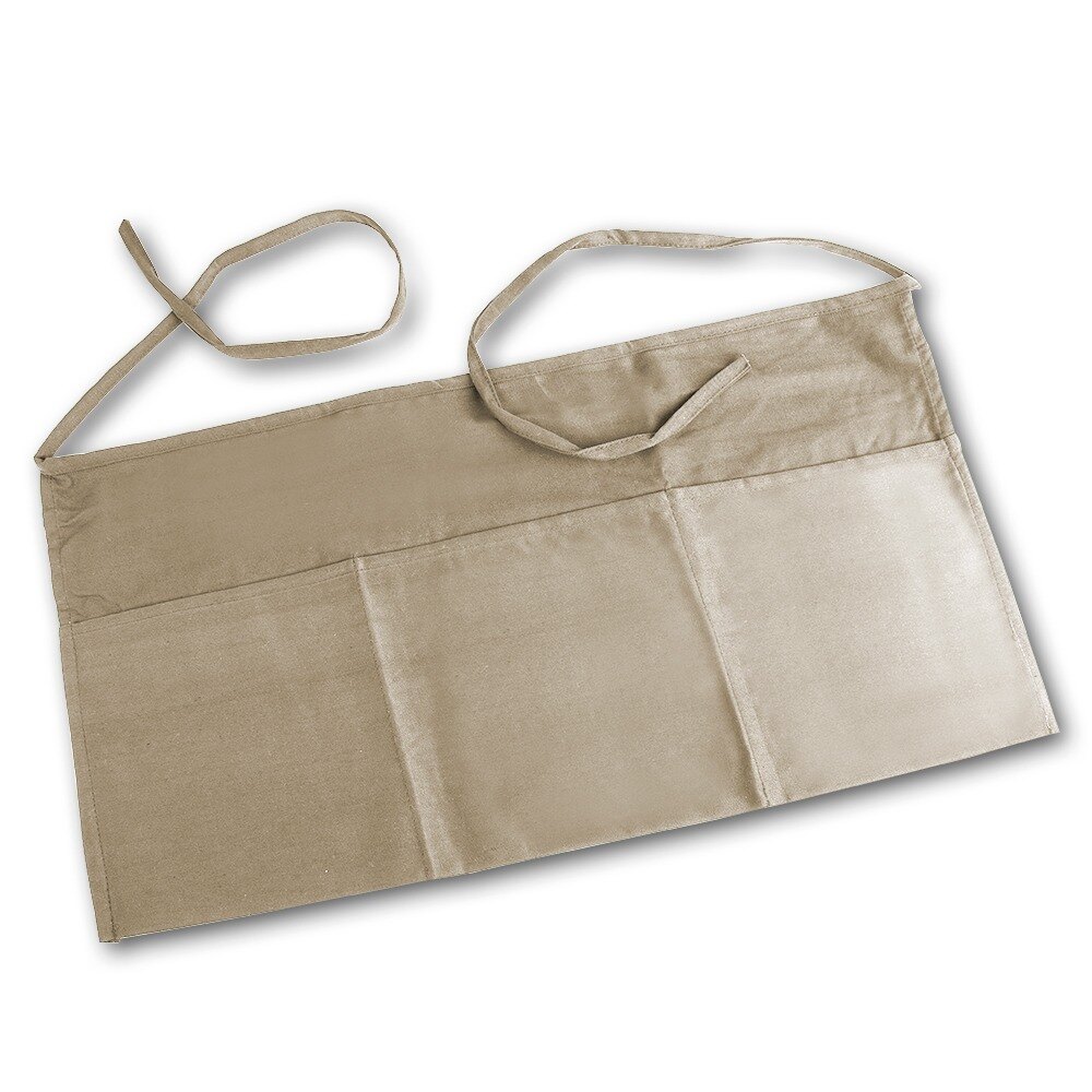 Choice Khaki Front of the House Waist Apron 24"L x 12"W